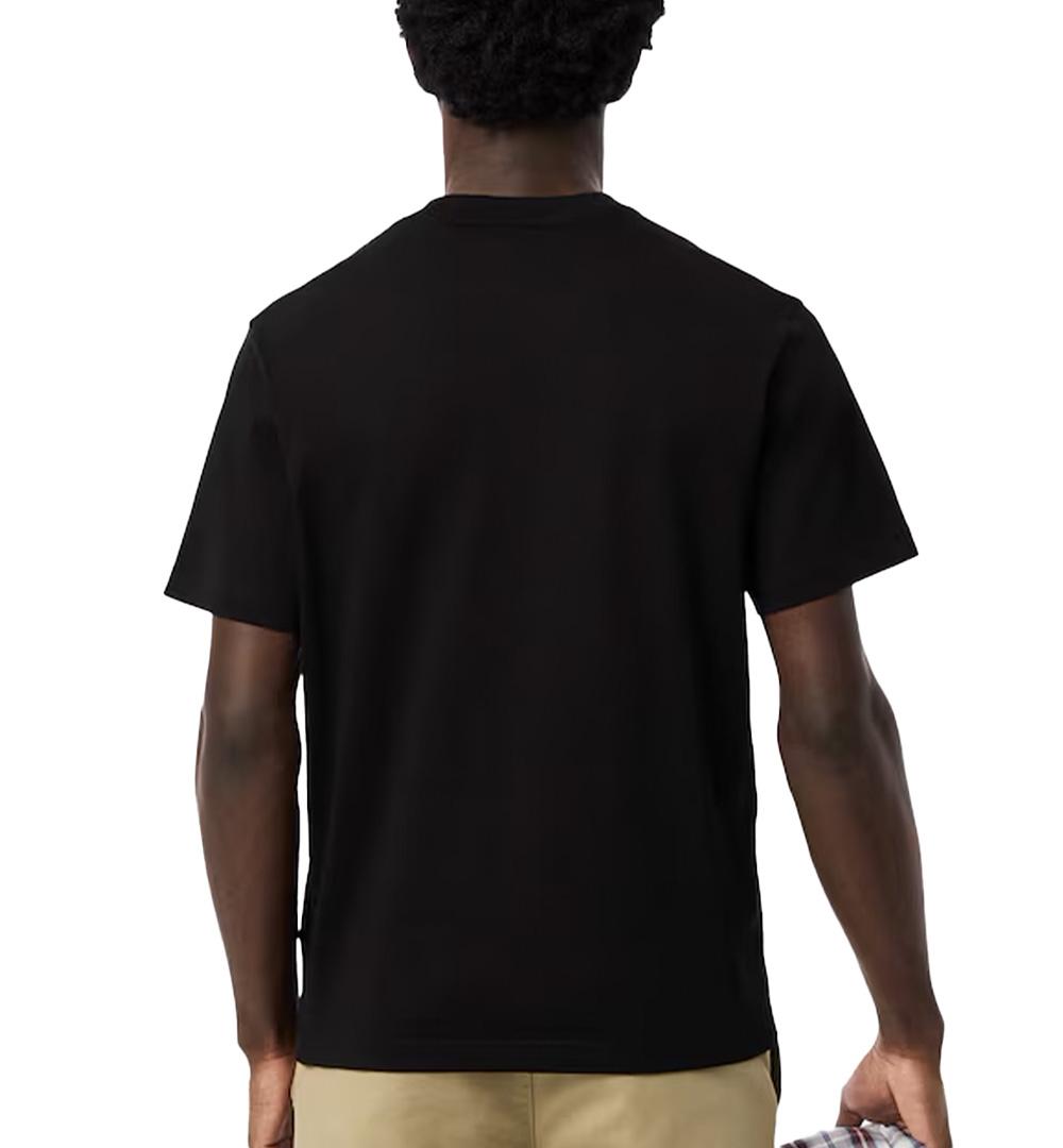 LACOSTE T-shirt Lacoste uomo TH7318 Nera manica corta logo a contrasto cotone taglio clessico e comodo TH7318 031 