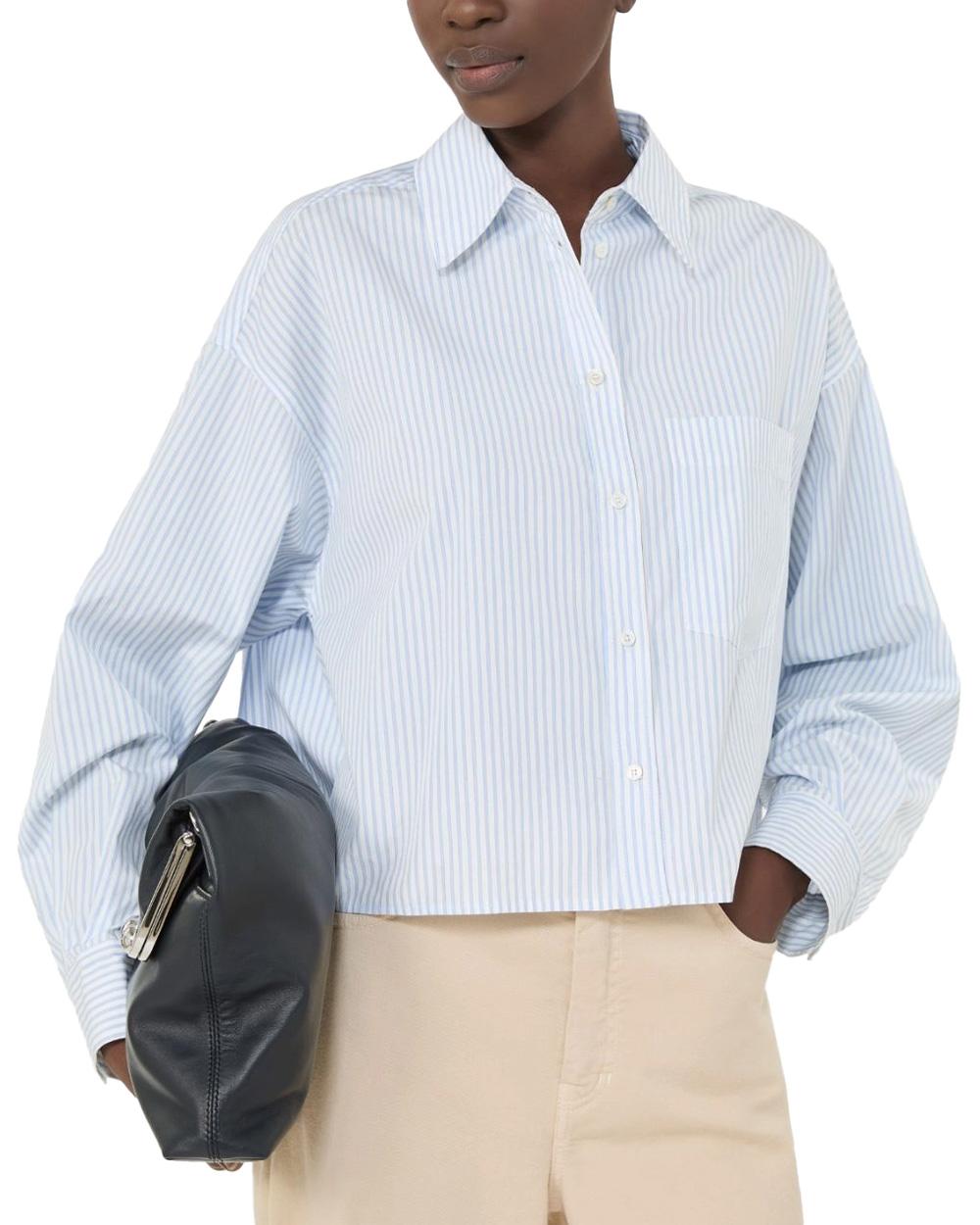 WEEKEND Camicia WEEKEND donna EDEN 2615111091600 Azzurra popeline cotone spacchi laterali colletto fondo squadrato<BR/> 2615111091600 034 