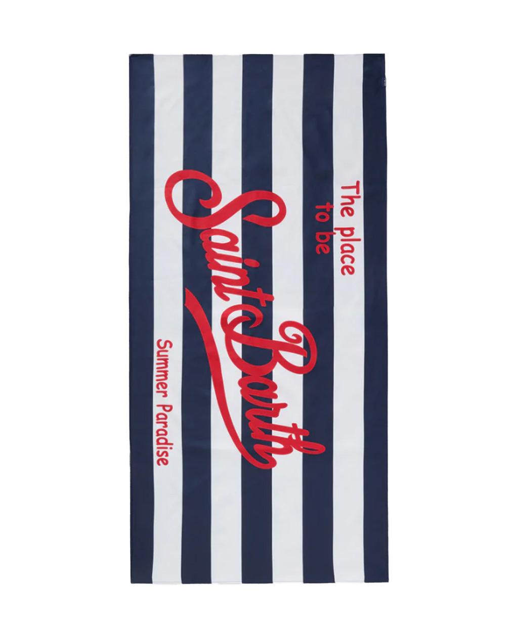 MC2 SAINT BARTH Telo mare MC2 SAINT BARTH unisex Stripes Pop AID000100717L Blu fantasia righe all over logo stampato AID000100717L 61 