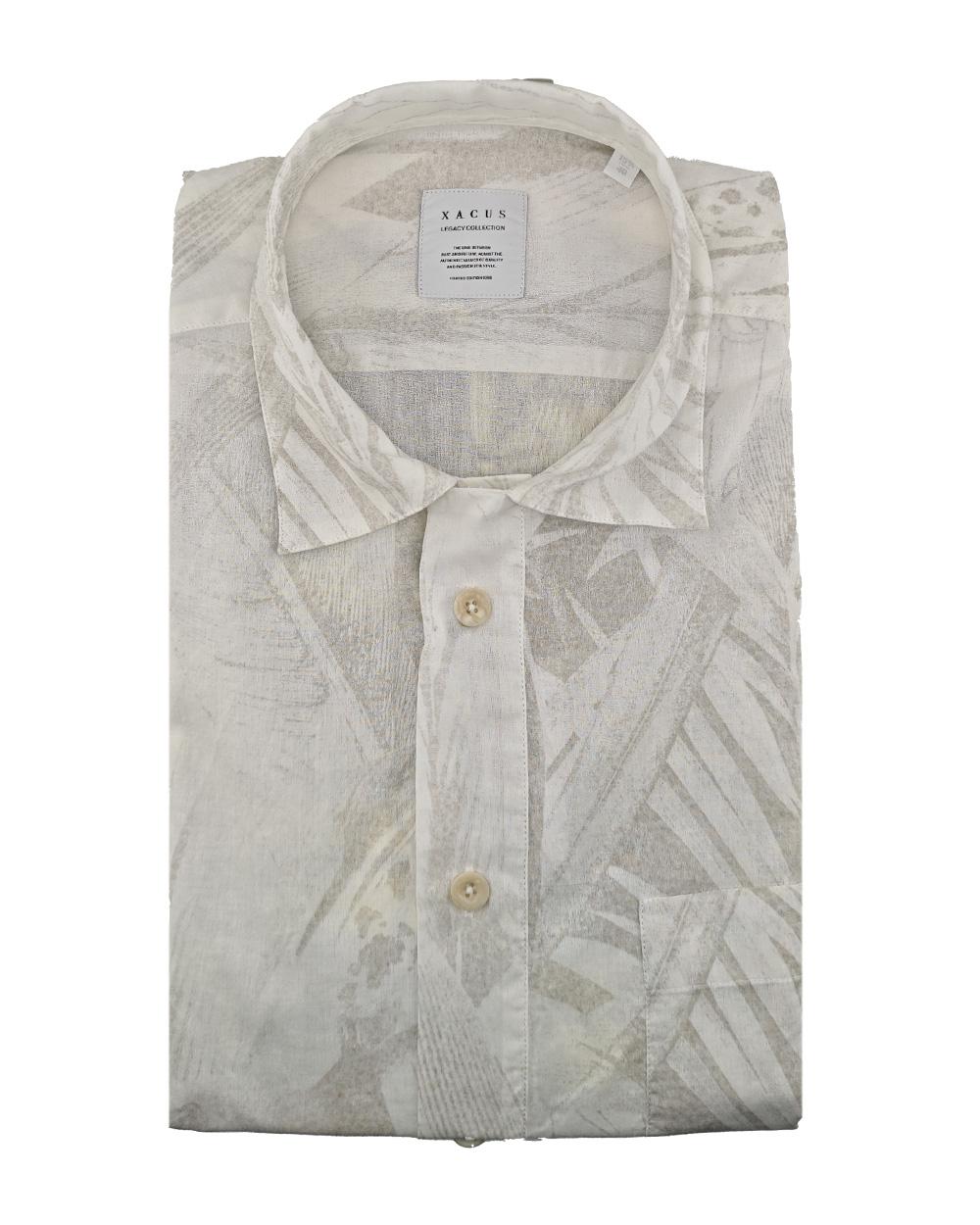 XACUS Camicia XACUS uomo 417ML21513 Fantasia stampa foglie collo vela taschino 417ML21513 001 