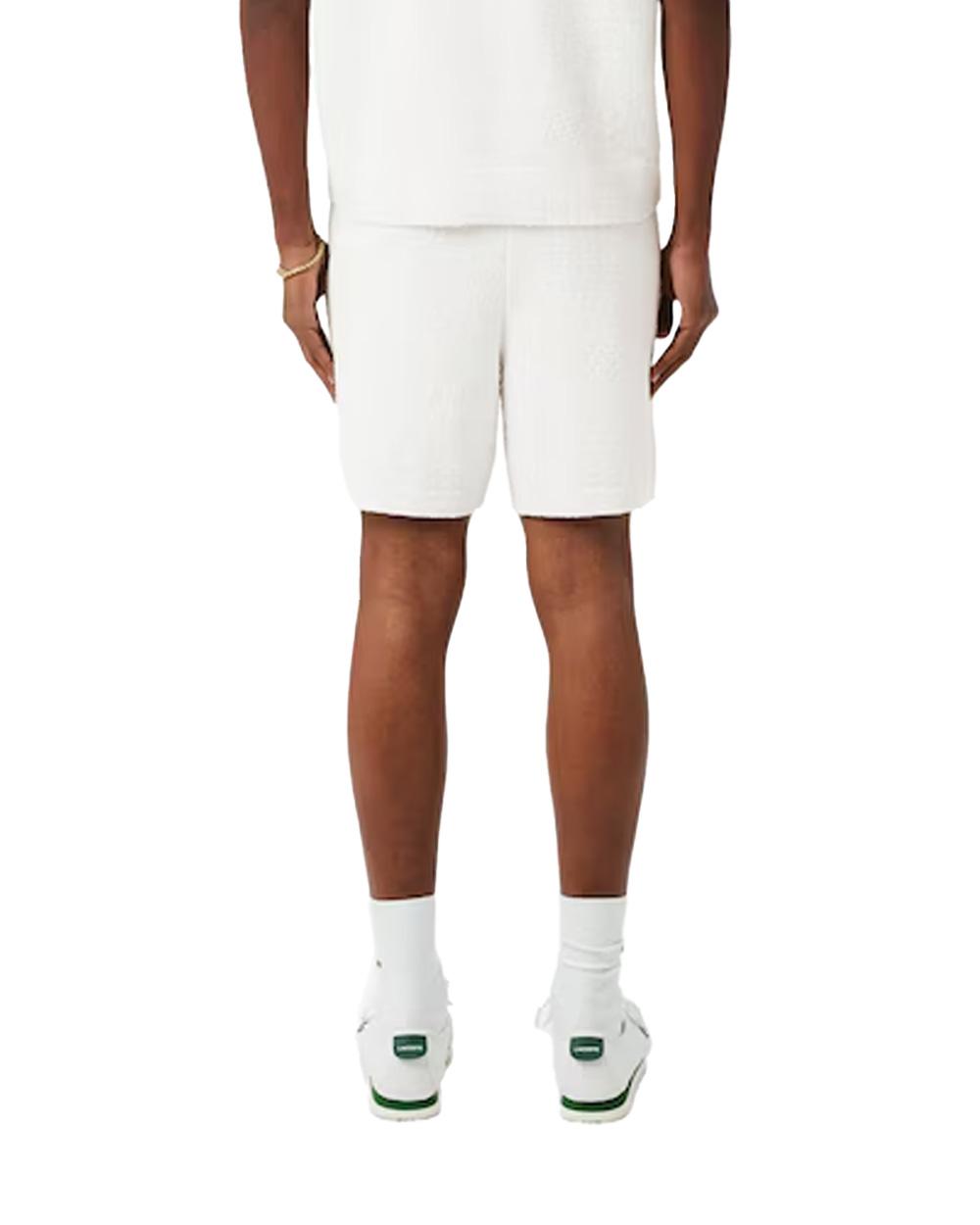 LACOSTE Bermuda LACOSTE uomo GH0799 Bianco cotone bordo a coste tasche GH0799 70V 
