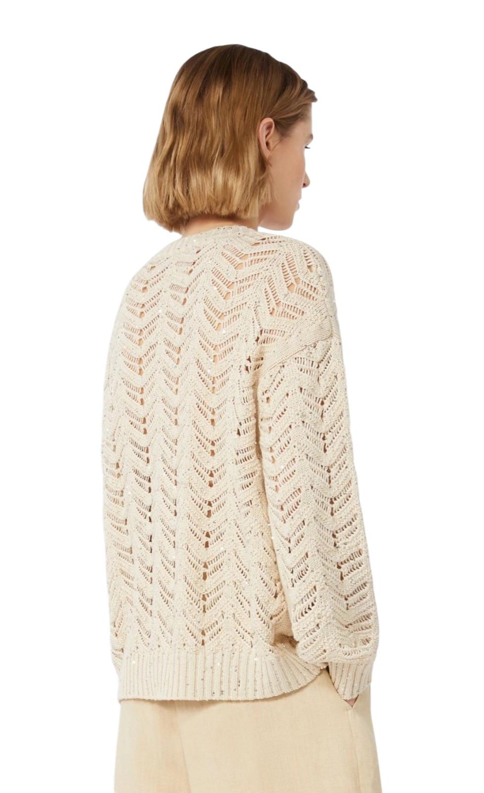STUDIO Maglia Studio donna 2616361032600 002 Felino in filato e paillette Beige 2616361032600 002 