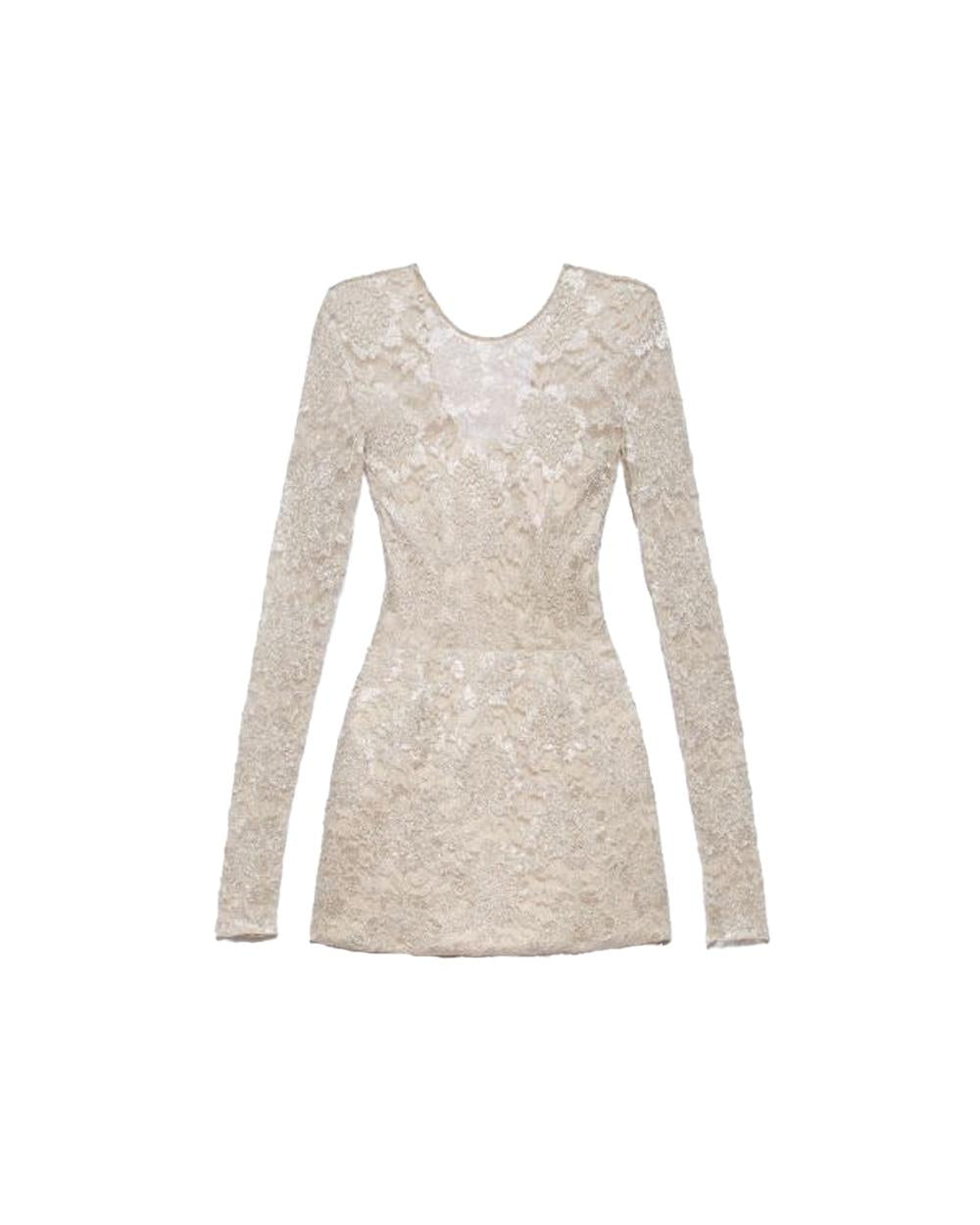 ANIYE  BY Abito ANIYE BY LOLA donna 185119 Panna pizzo maniche lunghe scollo a v gonna<BR/> 185119 02495 