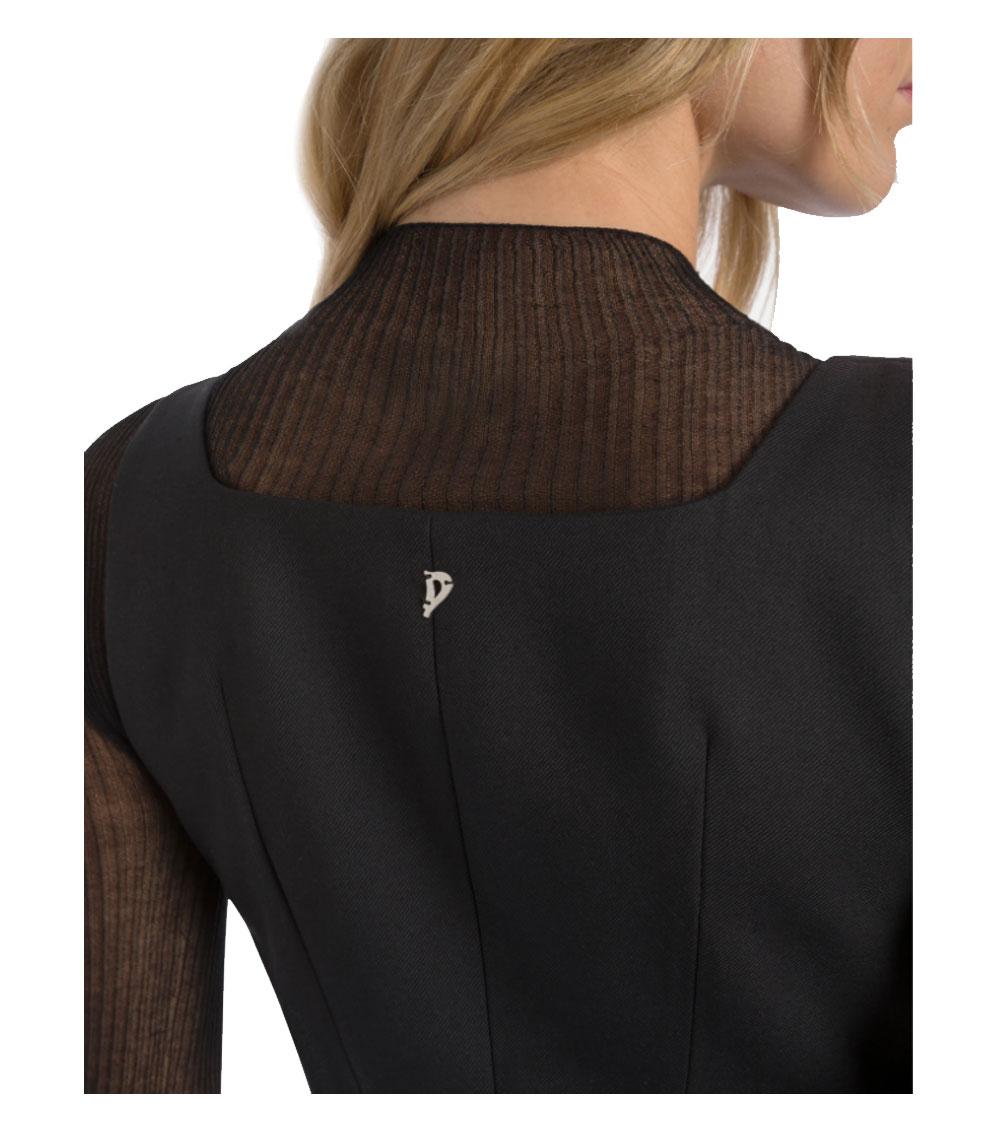 DONDUP Top Dondup donna DC479WS0117D nero slim in cover misto lana DC479WS0117D 999 