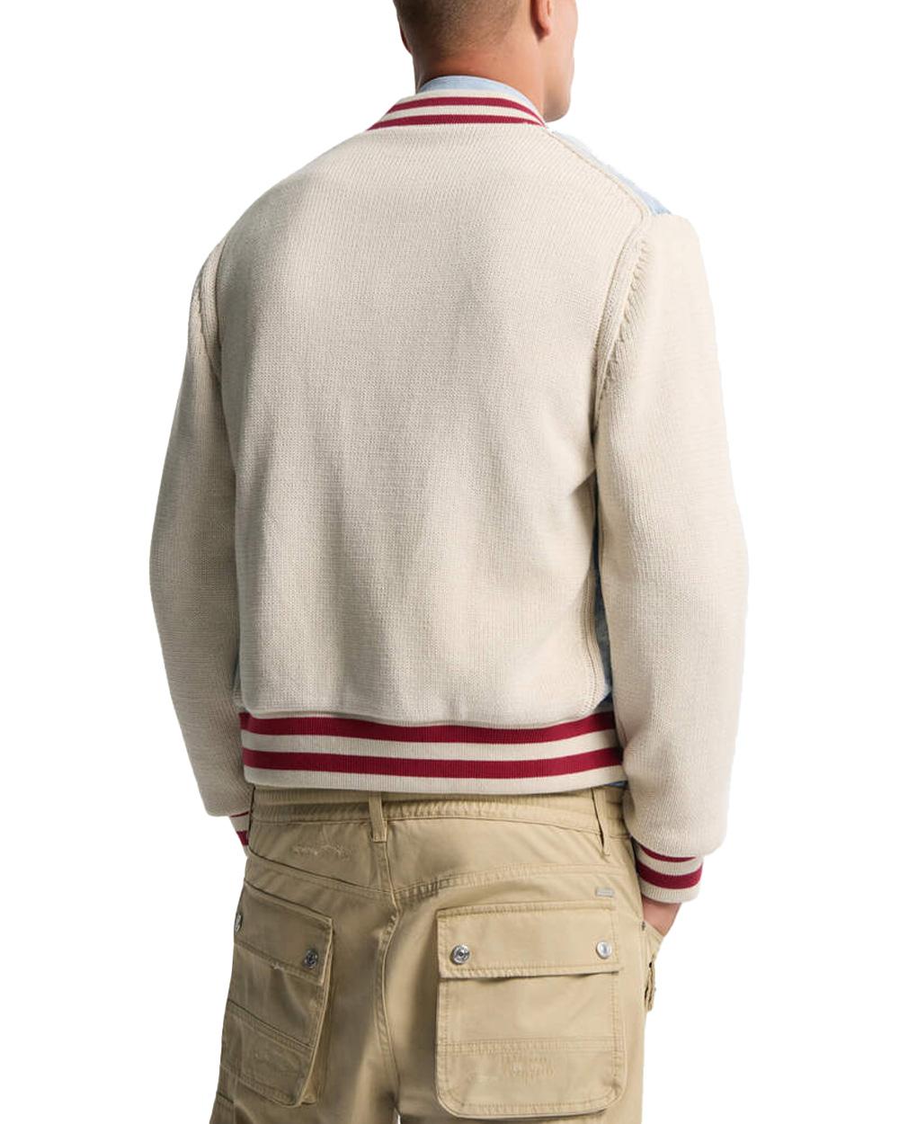 DSQUARED2 Bomber DSQUARED2 uomo Monogram S74HA1622D13191 Azzurro denim colletto zip doppio cursore S74HA1622D13191 961 