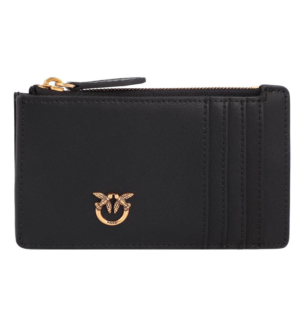 PINKO Portacarte Pinko donna Airone 100251 A1YB Nero pelle zip portamonete cotone 100251 A1YB Z99Q 