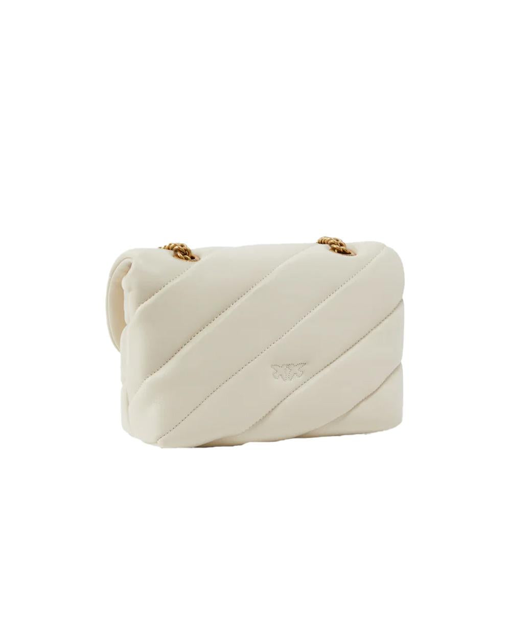 PINKO Borsa PINKO donna MINI LOVE BAG PUFF 100039A0F2 Bianca nappa pelle trapuntatura tracolla oro 100039A0F2 Z14Q 