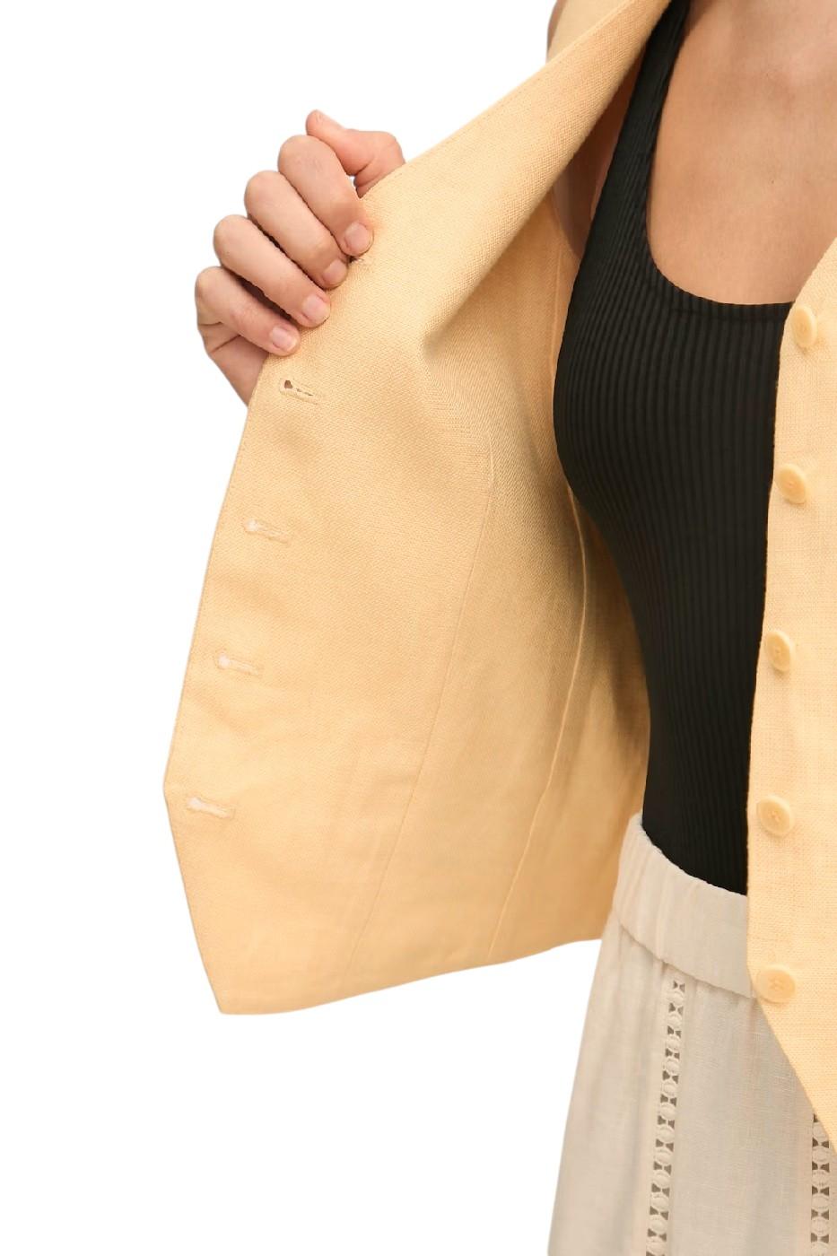 WEEKEND Gilet Weekend donna 2615151012600 027 Pace in canvas di puro lino Giallo <BR/> 2615151012600 027 