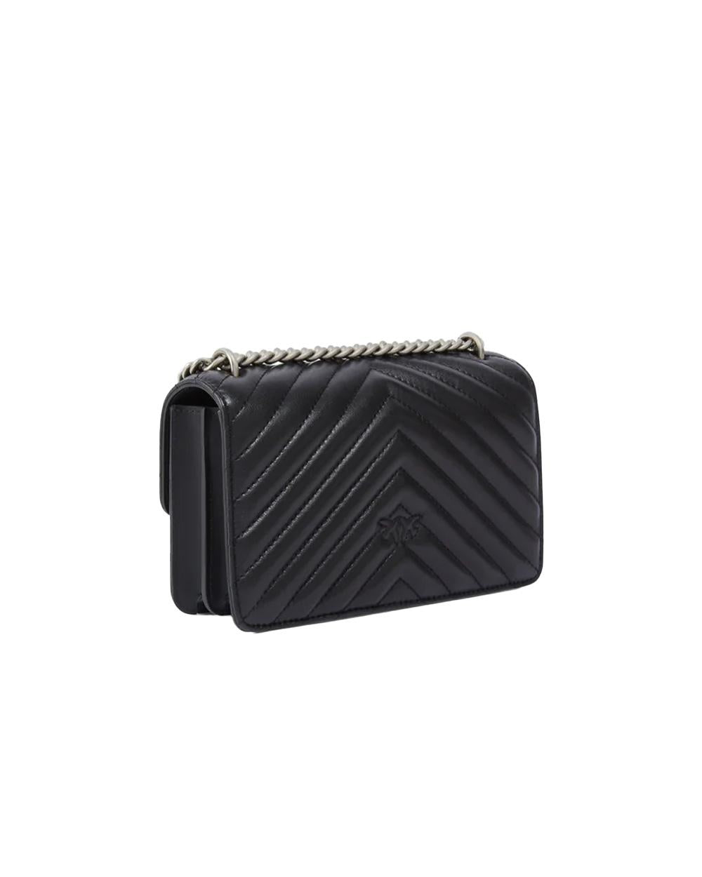 PINKO Borsa PINKO donna LOVE ONE MINI DC 100074A0GK Nera nappa trapuntata tracolla argento 100074A0GK Z99O 