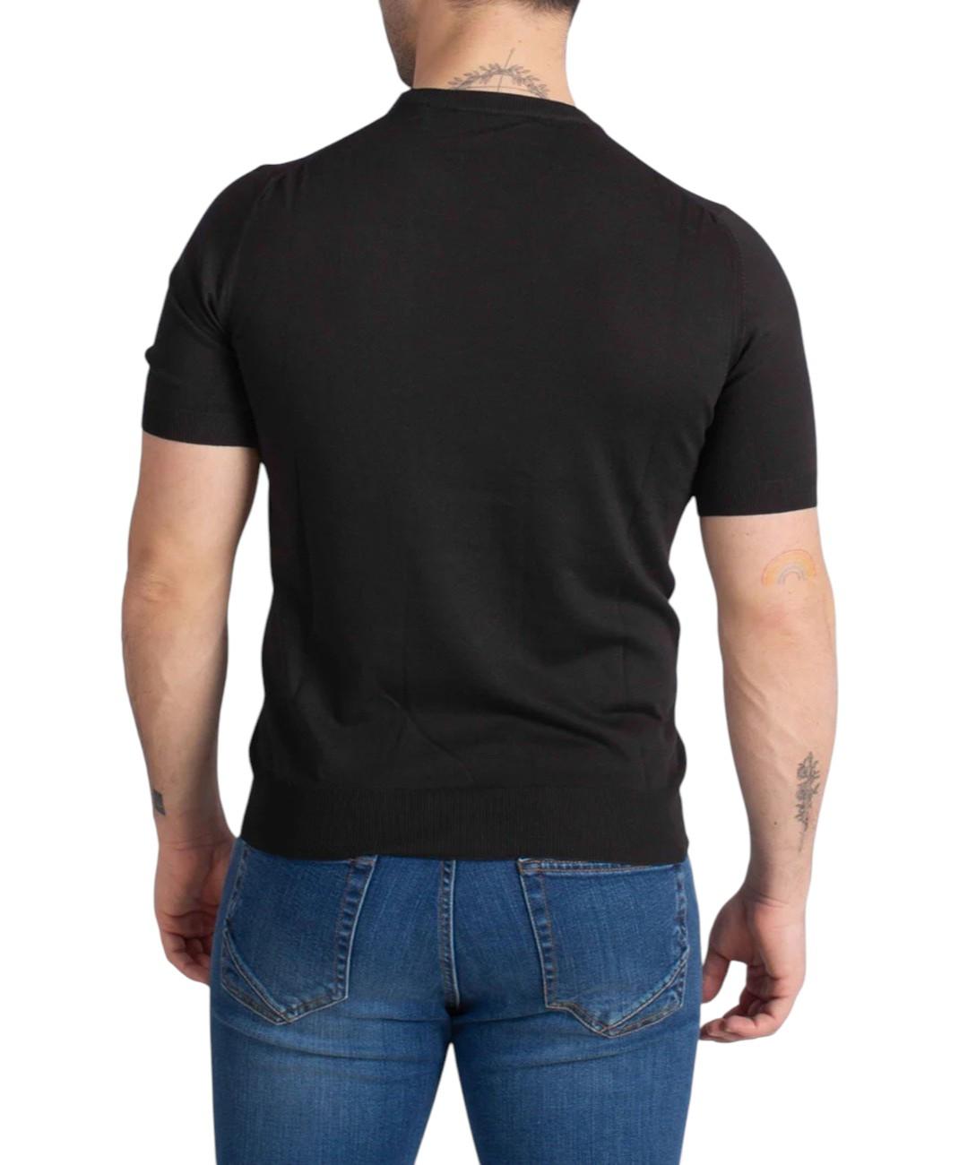 GRAN SASSO T-shirt Gran Sasso uomo 4310429401 099 Suvin Cotton in maglia cotone Nero<BR/> 4310429401 099 