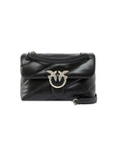 PINKO women's bag CLASSIC LOVE BAG PUFF 100038A0F2 Black nappa leather quilting silver shoulder strap