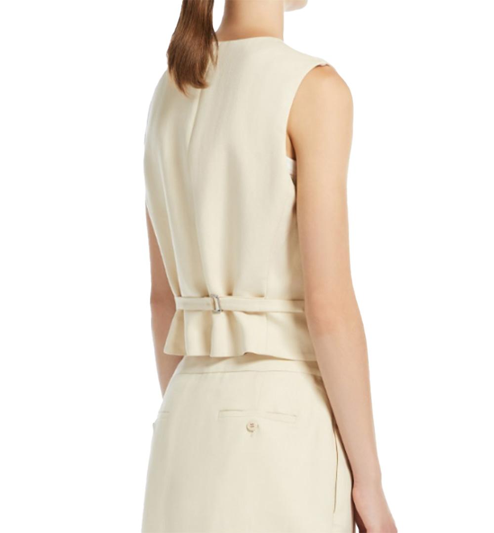 WEEKEND Gilet Weekend donna Pace 2515151012600 Beige viscosa lino fibbia filetto taschini bottoni 2515151012600 004 