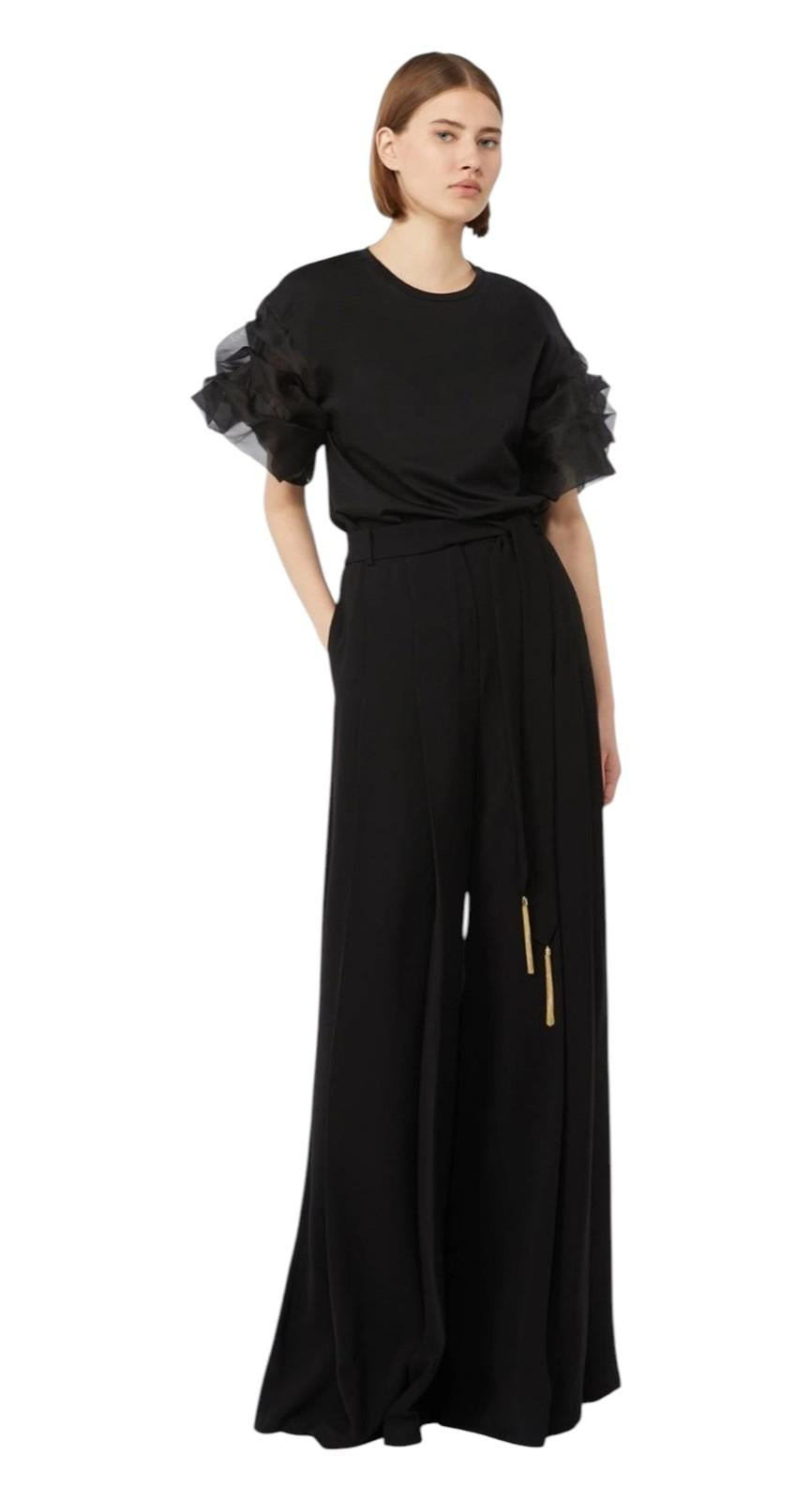 STUDIO Pantalone Studio donna 2616131014600 001 Valico palazzo in cady Nero<BR/> 2616131014600 001 