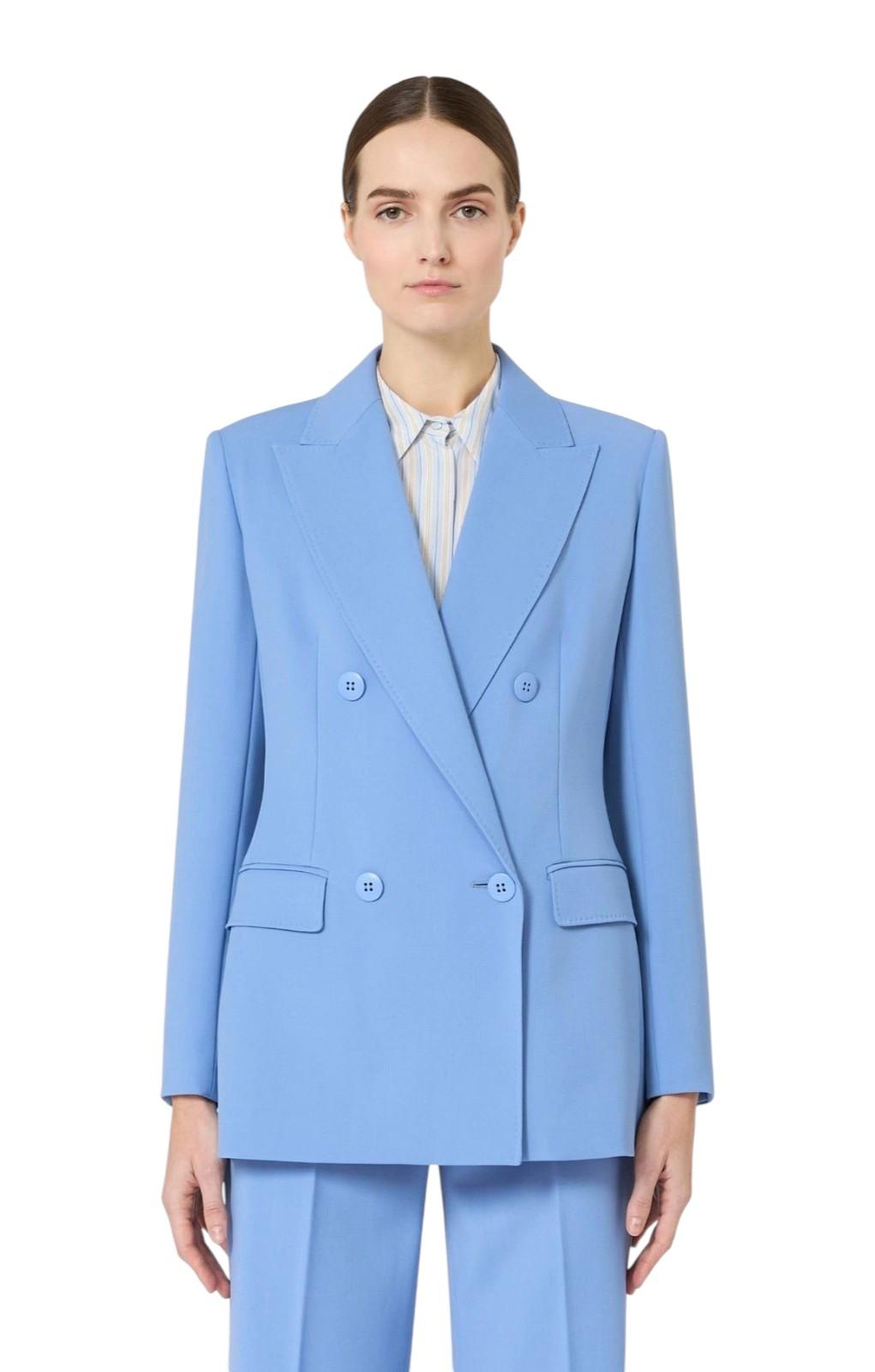 STUDIO Blazer Studio donna 2616041061600 011 Grembo sfiancato in crêpe di lana Azzurro<BR/> 2616041061600 011 