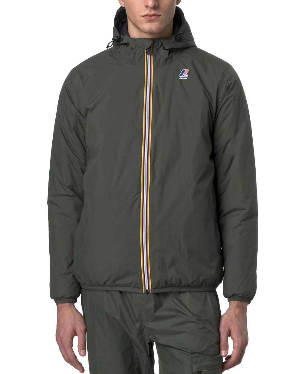 K-WAY Giubbino K-WAY donna LE VRAI 4.0 CLAUDE WARM K61273W Nero cuciture termonastrate cappuccio regolabile zip frontale con pattina antivento polsini elasticizzati K61273W WMR 