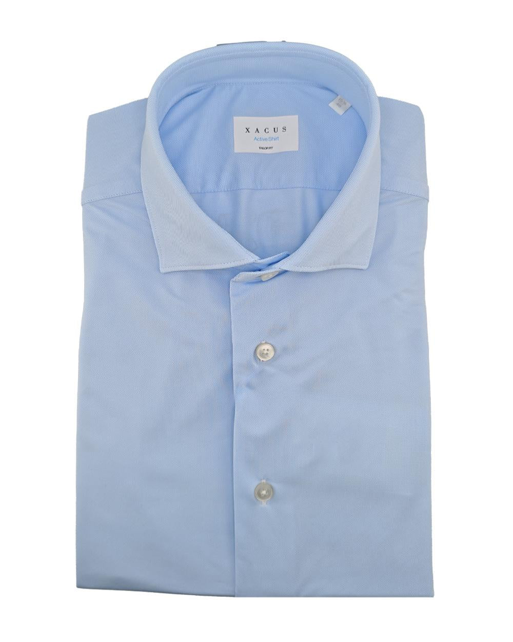 XACUS Camicia XACUS uomo ACT558ML11460 Celeste tessuto elasticizzato vestibilità slim fit collo francese ACT558ML11460 002 