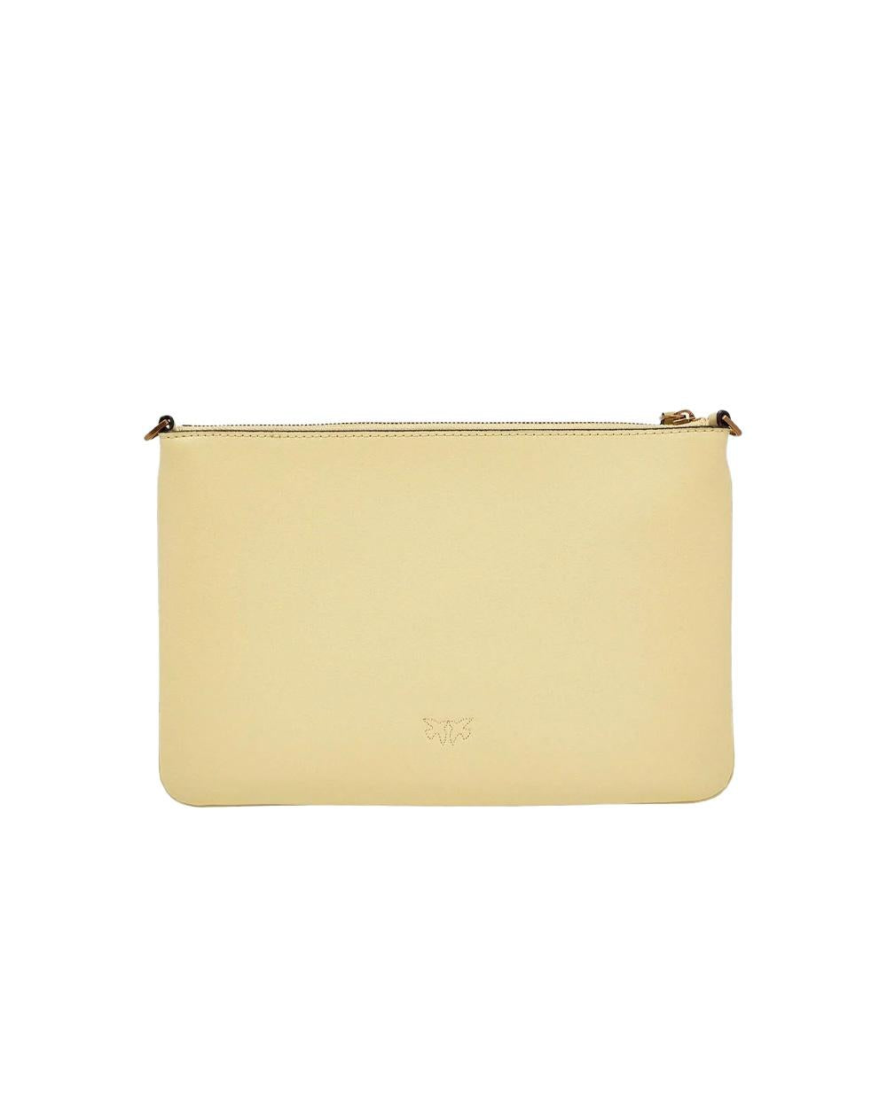 PINKO Borsa PINKO donna FLAT CLASSIC 100455A0F1 Gialla chiusura zip pelle tracolla 100455A0F1 C39Q 