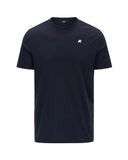 K-WAY men's K7125UW ODOM JERSEY SLIM Blue silicone logo short sleeve cotton T-shirt