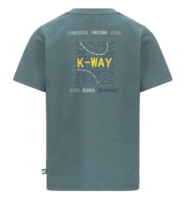 K-WAY T-shirt K-way bambina K5136ZW H04 verde ferro odom vertical isobar K5136ZWR H04 