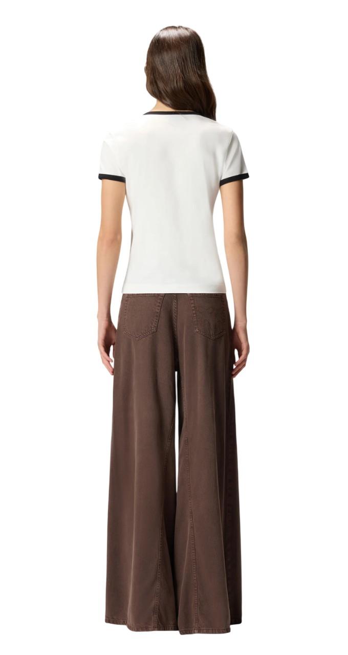 PINKO T-shirt Pinko donna 106902A3C2 ZZ1 Imperia con stampa logata Bianco Nero<BR/> 106902A3C2 ZZ1 