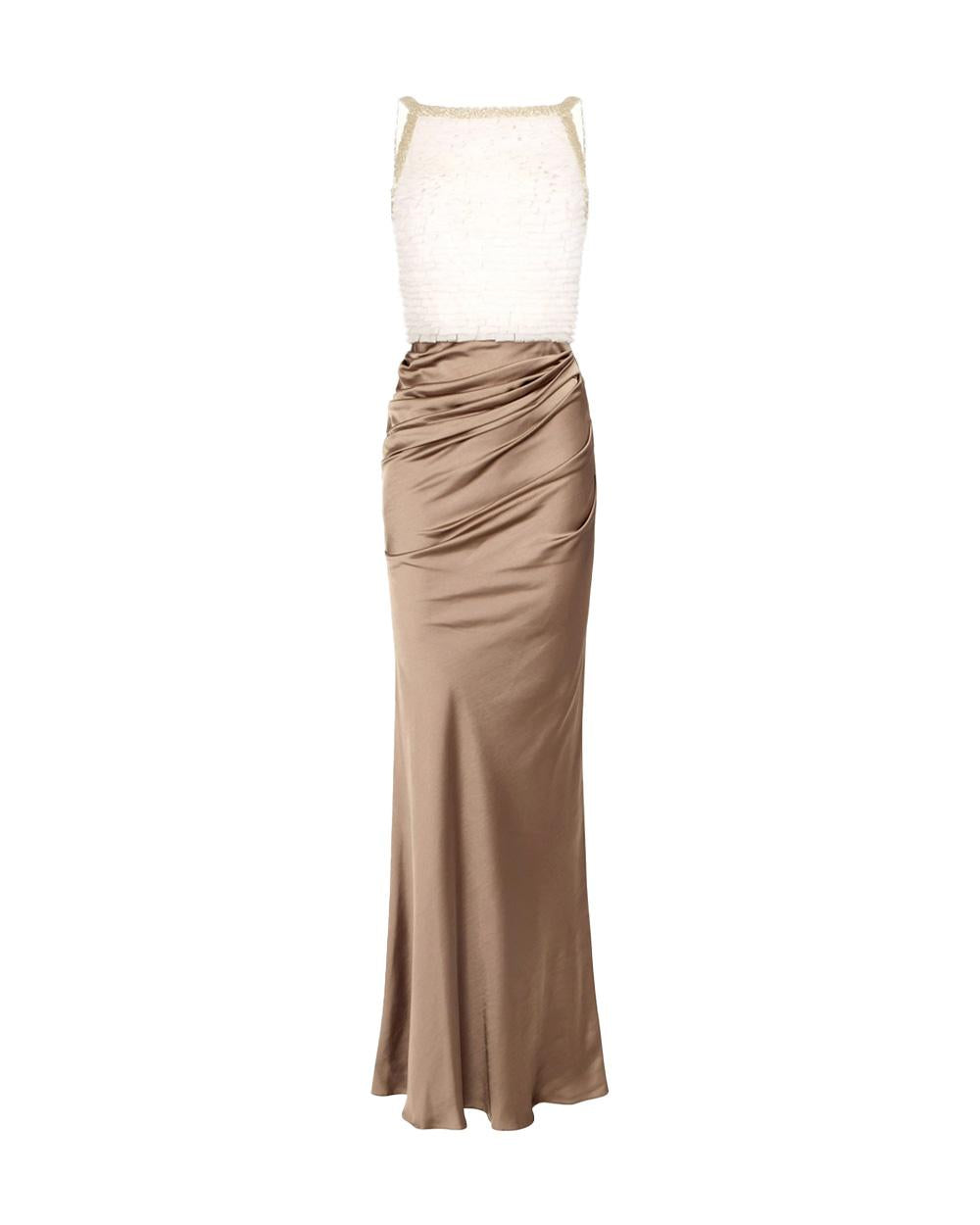 ELISABETTA FRANCHI Abito ELISABETTA FRANCHI donna ABR1762E2 Avorio slim smanicato spalline micro balze ABR1762E2 EZ4 
