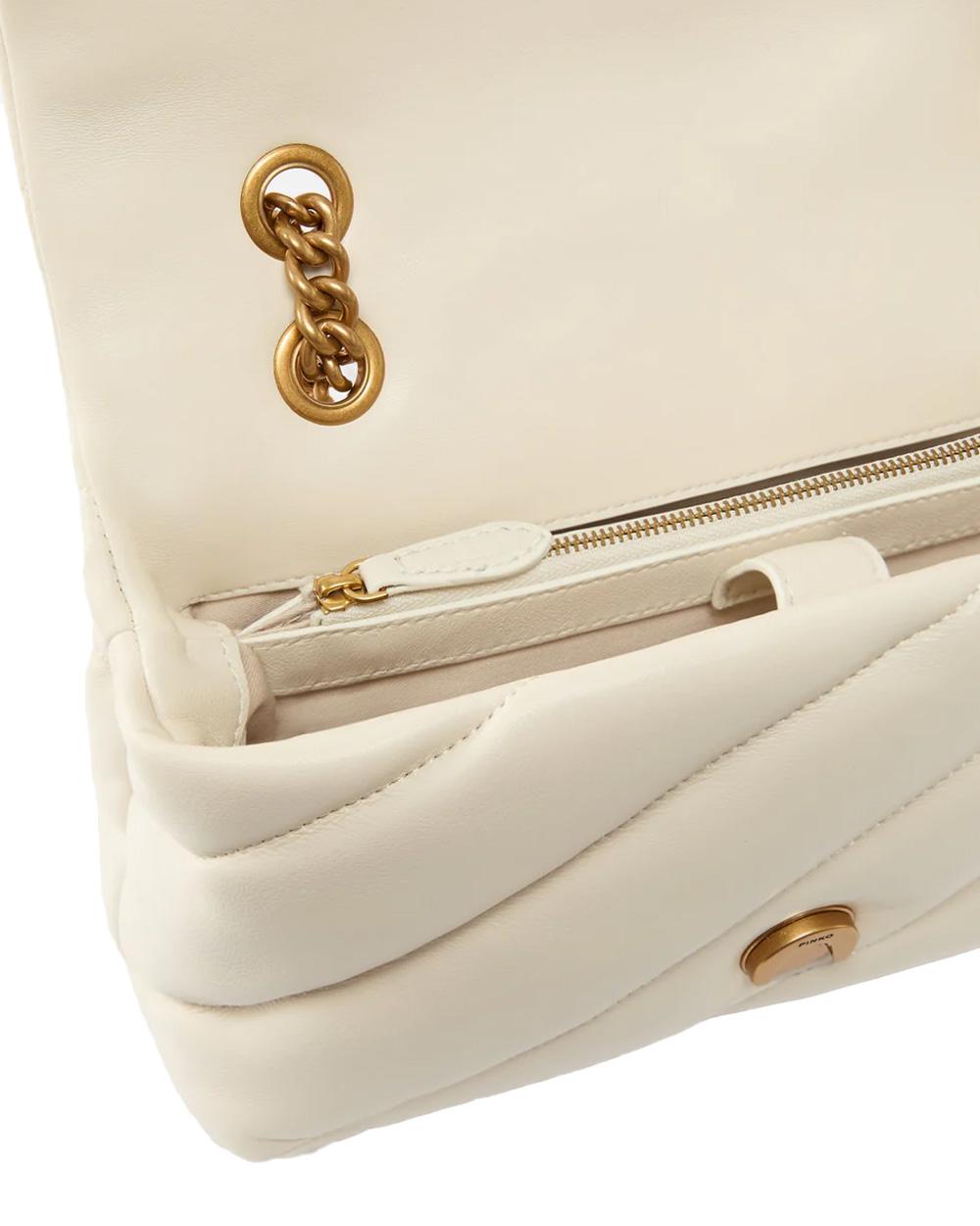 PINKO Borsa PINKO donna CLASSIC LOVE BAG PUFF 100038A0F2 Bianca nappa pelle trapuntatura tracolla oro 100038A0F2 Z14Q 