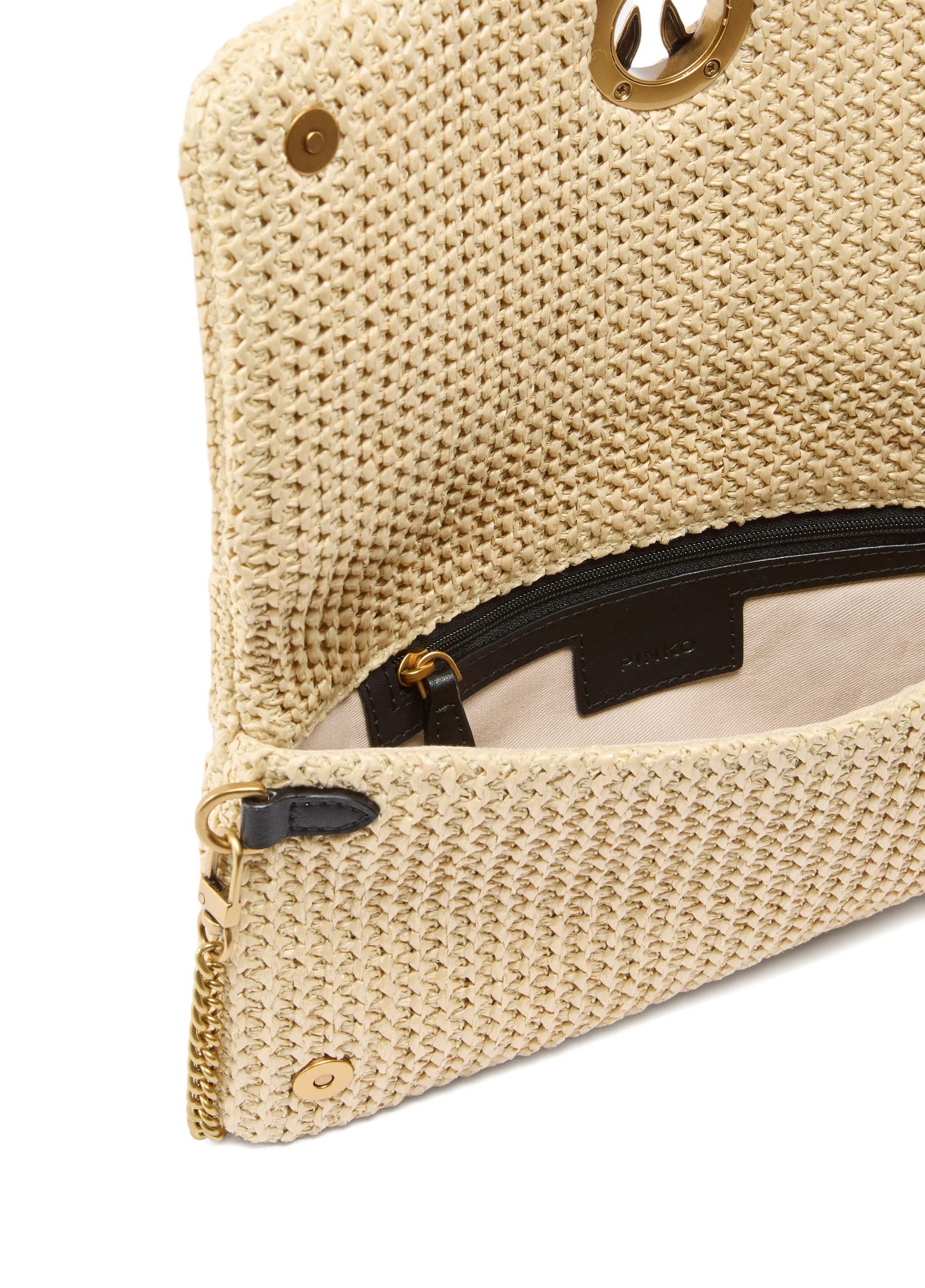 PINKO Pochette Pinko donna 106022A391C 24Q Soft Horizontal Classic media rafia Beige<BR/> 106022A391 C24Q 