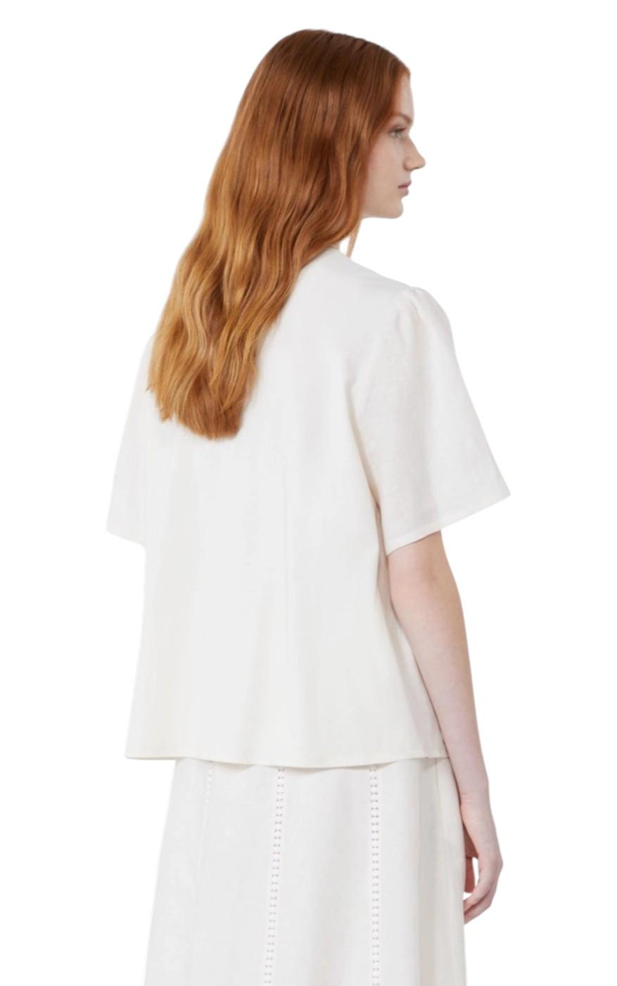WEEKEND Blusa Weekend donna 2615941082600 003 Bacino in puro lino con ricami Ecru<BR/> 2615941082600 003 