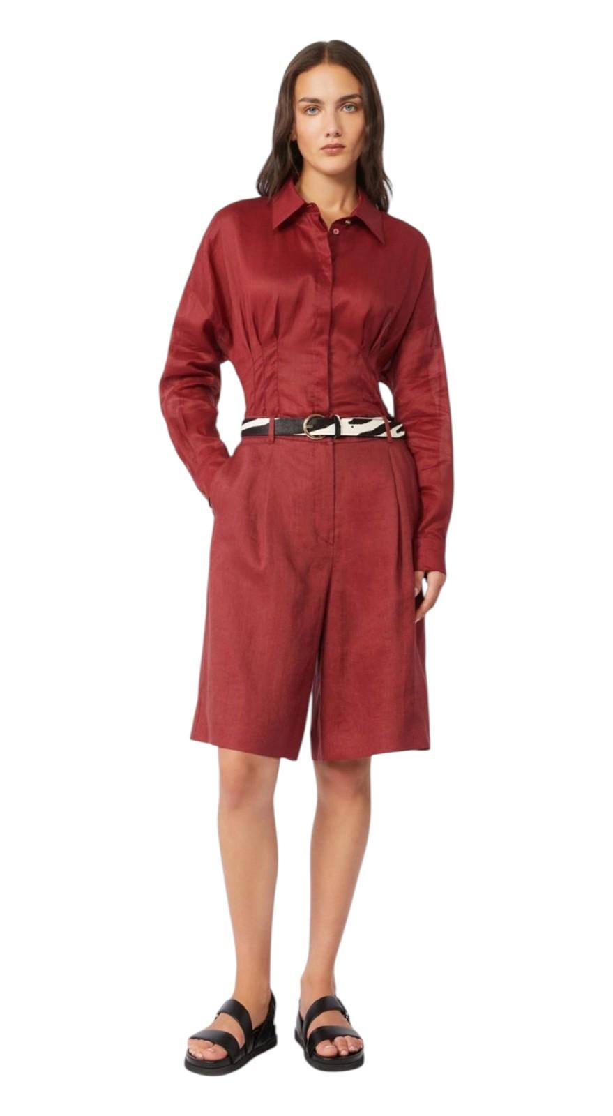 STUDIO Camicia Studio donna 2616111042600 066 Ora in tela ramié Mattone rosso<BR/> 2616111042600 066 