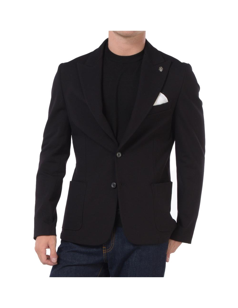 DANIELE ALESSANDRINI Giacca Daniele Alessandrini uomo G012101 Nera jersey punta lancia G012 101 