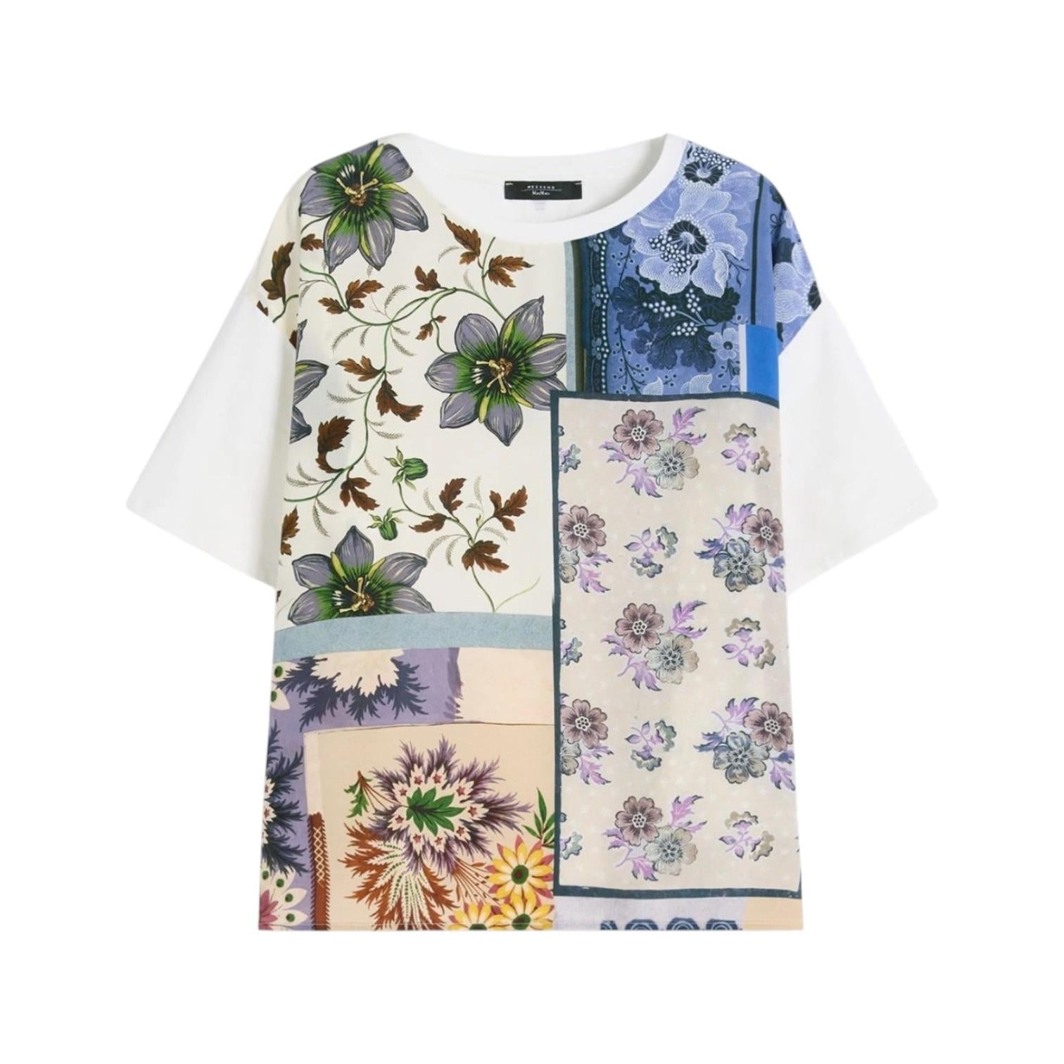 WEEKEND T-shirt Weekend donna 2615941062600 001 Pampas in crêpe de Chine stretch fiori Multicolor<BR/> 2615941062600 001 