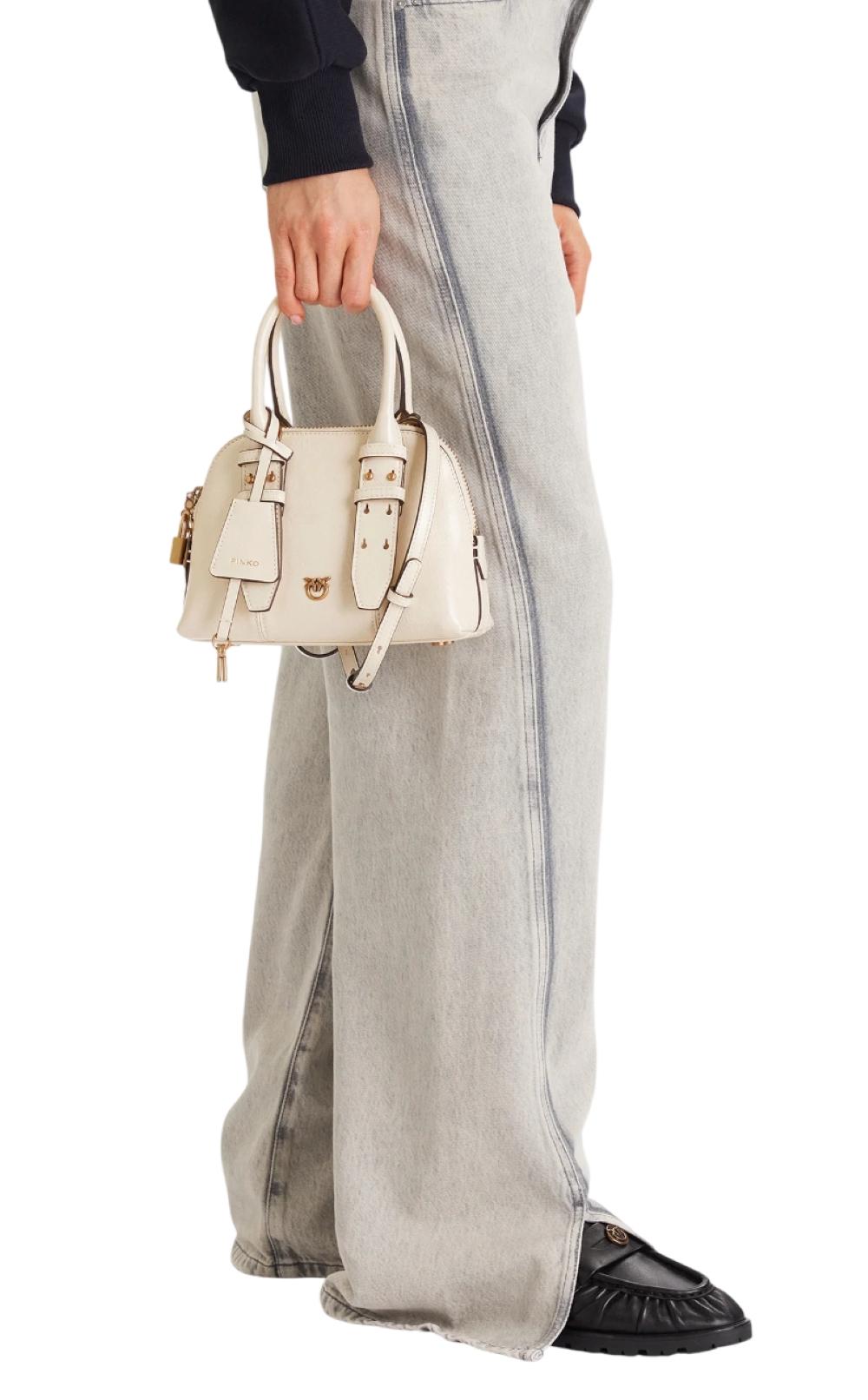 PINKO Borsa donna Pinko 105333A0QOZ14Q Bowling Bag Zip Mini Bianco Burro<BR/> 105333A0QO Z14Q 