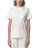 T-shirt K-WAY uomo LEONIDE K7142KW Bianca cotone girocollo regolare logo