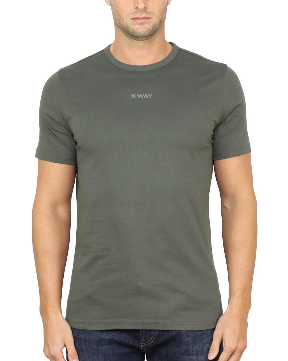 K-WAY T-shirt K-WAY donna ODOM LETTERING K7124ZW Verde cotone girocollo  regolare K7124ZW WMR 