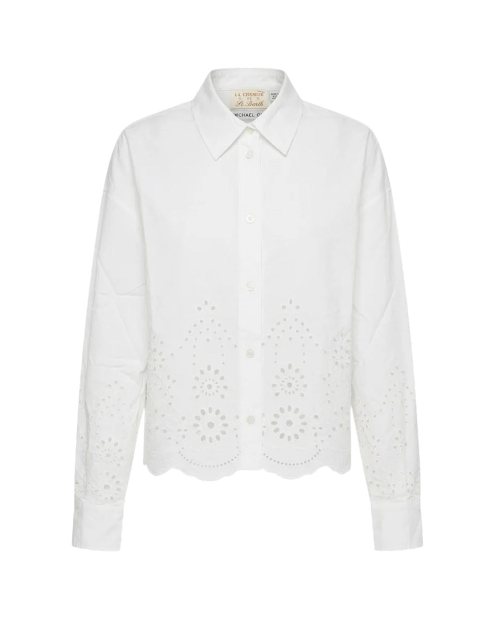 MC2 SAINT BARTH Camicia MC2 SAINT BARTH donna ONE0001 01315L 01 Oriane Morris Flower Embry Sangallo Bianco<BR/> ONE000101315L 01 