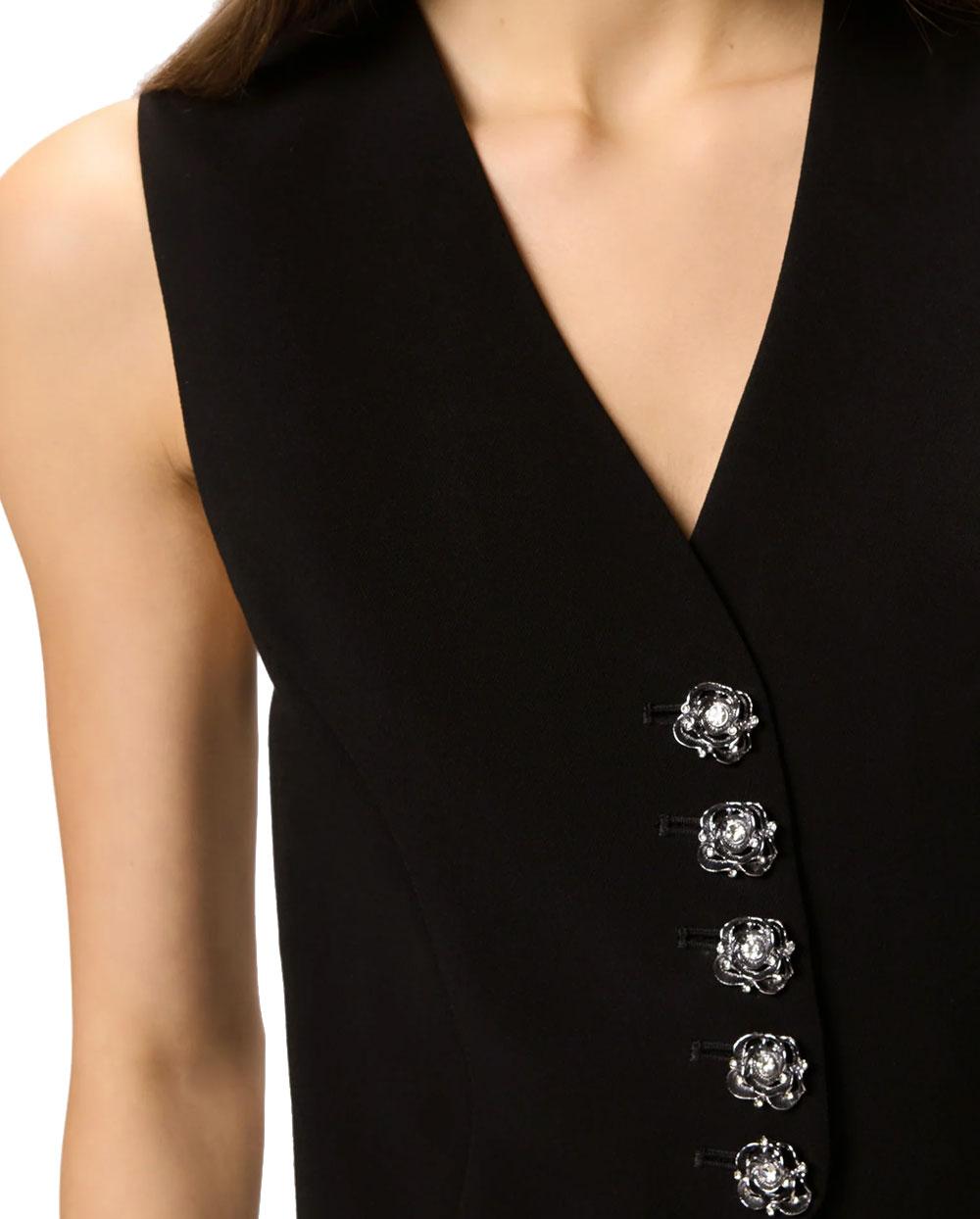 PINKO Gilet Pinko donna 106593A2Q2 Giuggiolo nero bottoni rose gioiello <BR/> 106593A2Q2 Z99 