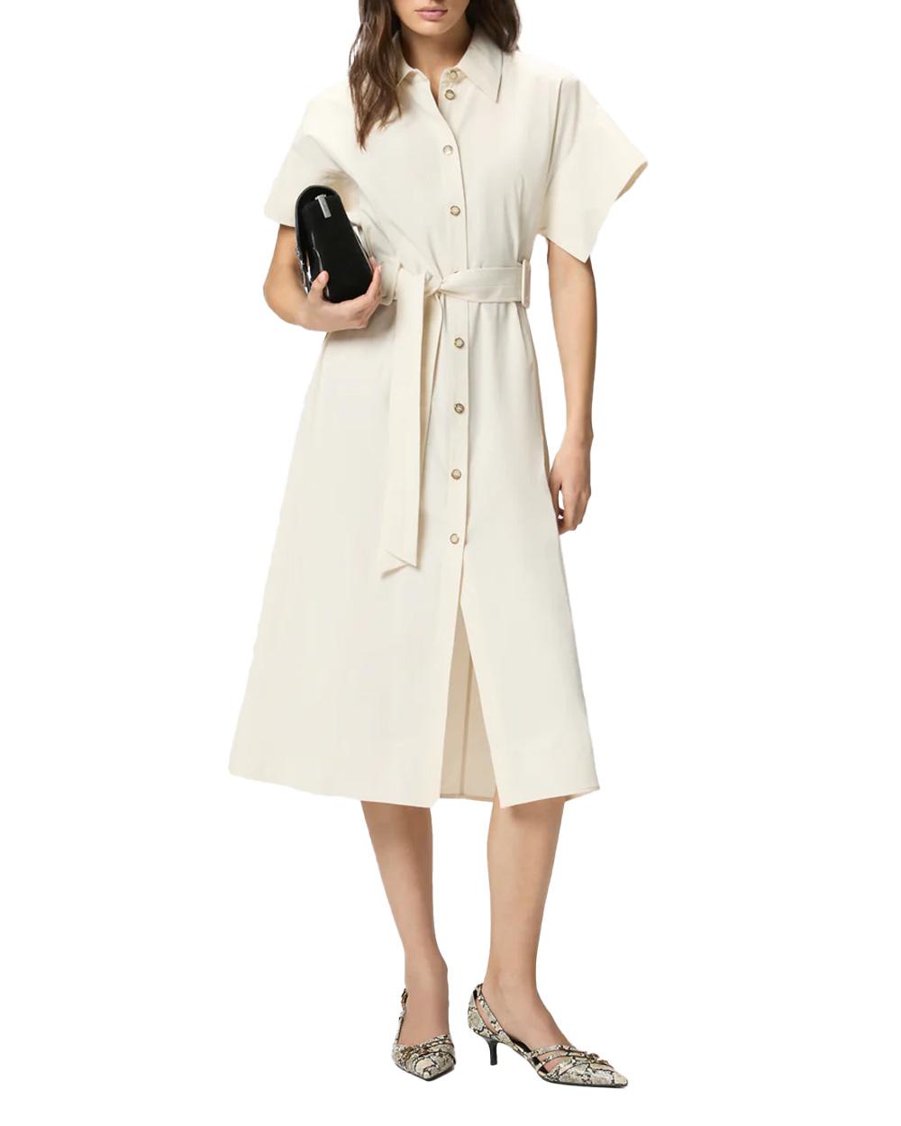PINKO Abito PINKO donna ALESHA 106309A2ER Beige cotone colletto stile camicia tasche 106309A2ER C03 
