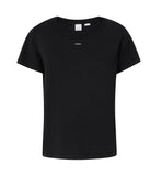 Pinko women's T-shirt 100373 A228 black short sleeves mini logo
