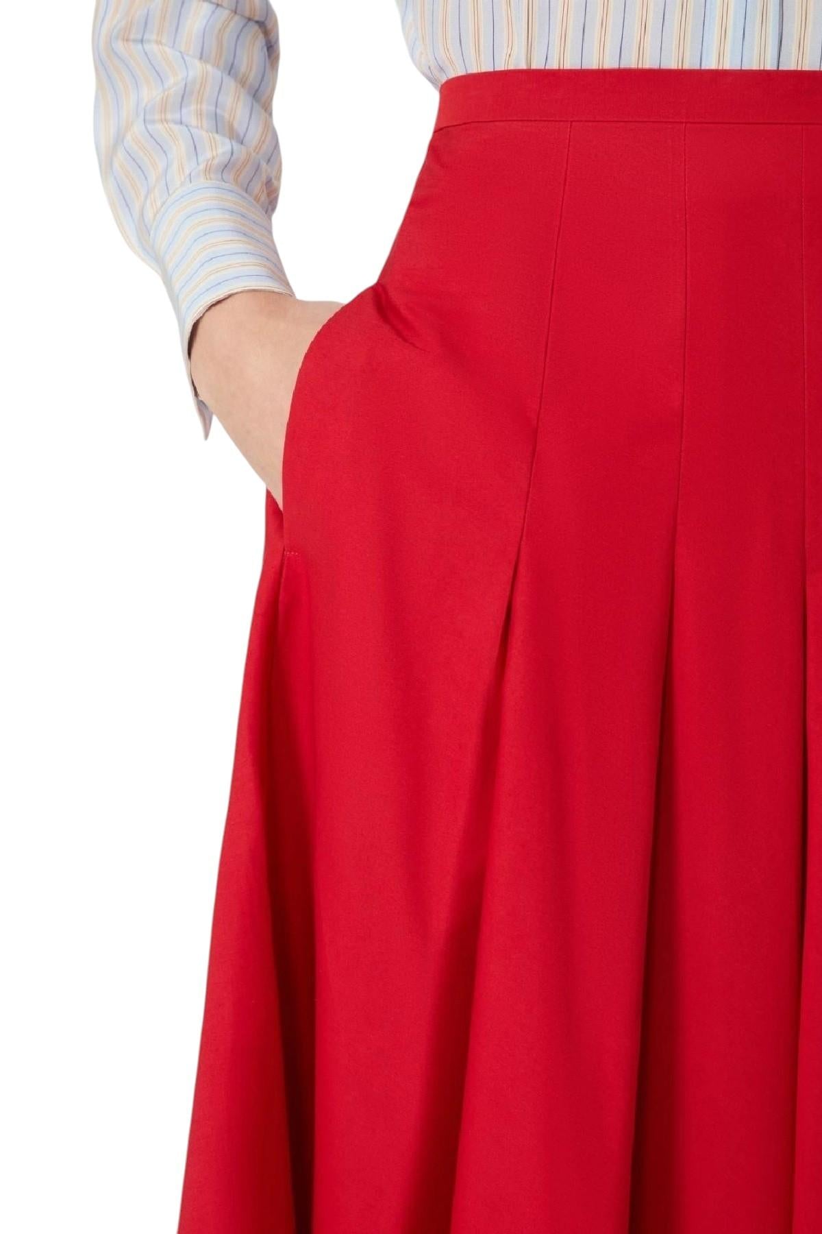 STUDIO Gonna Studio donna 2616101021600 003 Volume a pieghe in cotone Rosso<BR/> 2616101021600 003 