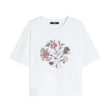 T-shirt Weekend donna 2615941112600 002 Sabato a punto interlock con ricami Bianco