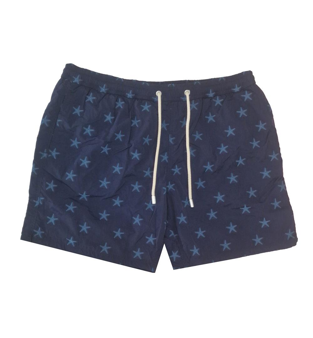 MC2 SAINT BARTH Costume uomo Patmos MC2 Saint Barth 01053H Blu jacquard all over seastars coulisse occhielli PATMOS01053H 61 