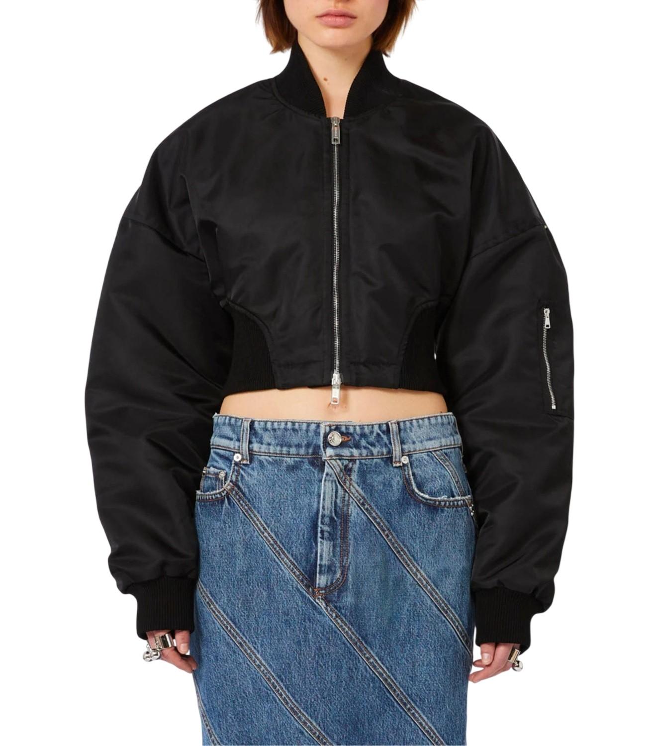 SPORTMAX Bomber Sportmax donna 2612021011600 003 Vezzoso crop con zip Nero<BR/> 2612021011600 003 