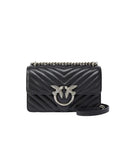 Borsa PINKO donna LOVE ONE MINI DC 100074A0GK Nera nappa trapuntata tracolla argento
