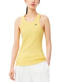Women's LACOSTE top TF5388 Yellow cotton slim fit