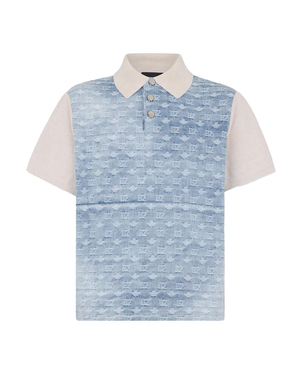 DSQUARED2 Polo DSQUARED2 uomo S74HA1607D13193 Azzurra cotone inserto deni bottoni S74HA1607D13193 961 