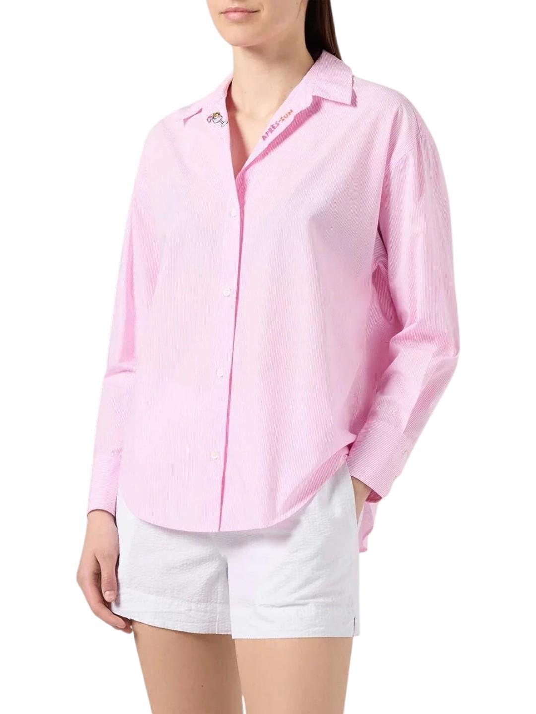 MC2 SAINT BARTH Camicia MC2 SAINT BARTH donna CYS0001 00703L 21 Crystal Seersucker Stripe a righe Rosa	<BR/> CYS000100703L 21 
