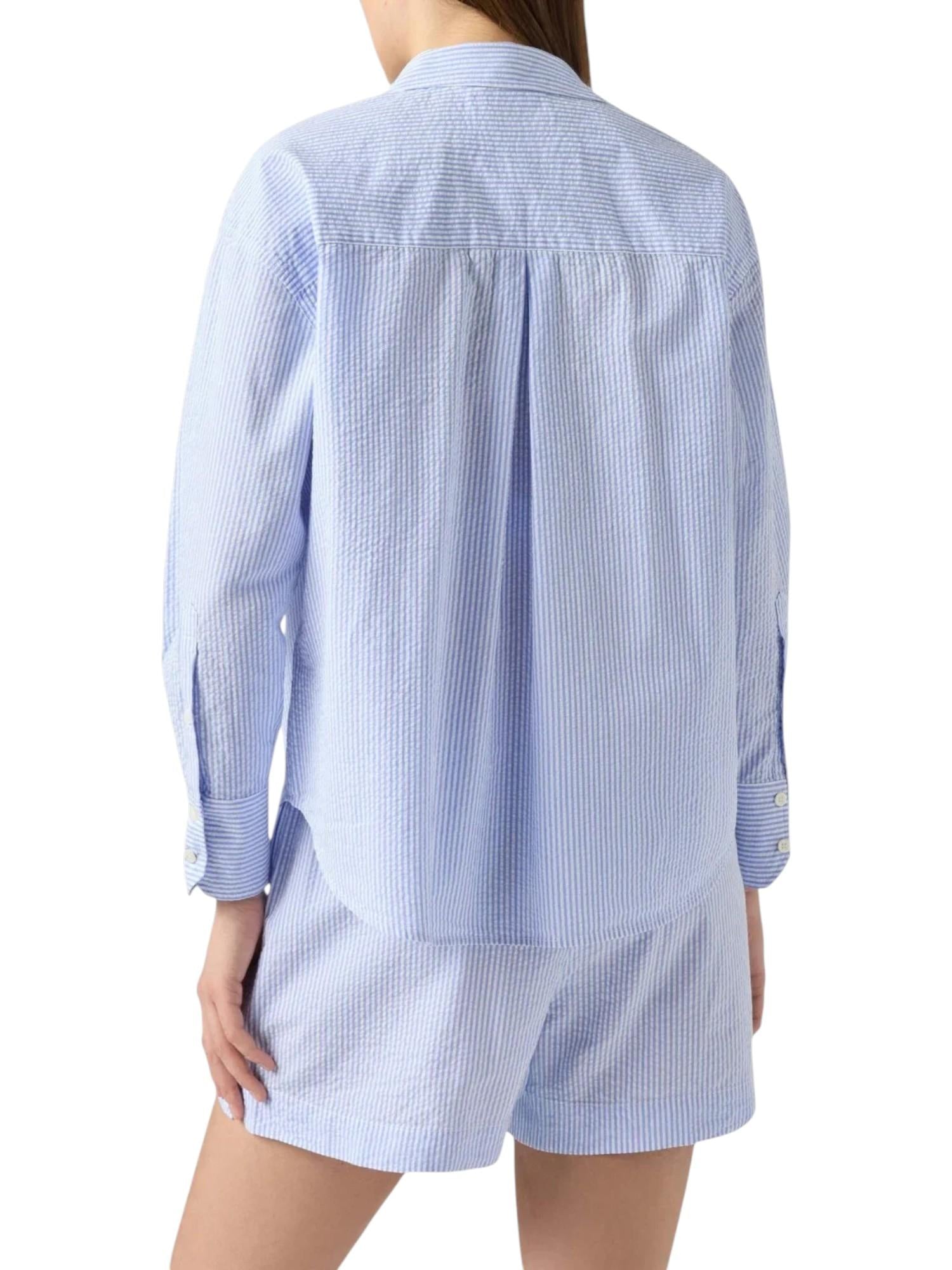 MC2 SAINT BARTH Camicia MC2 SAINT BARTH donna CYS0001 00702L 31 Crystal Seersucker Stripe a righe Azzurro	<BR/> CYS000100702L 31 