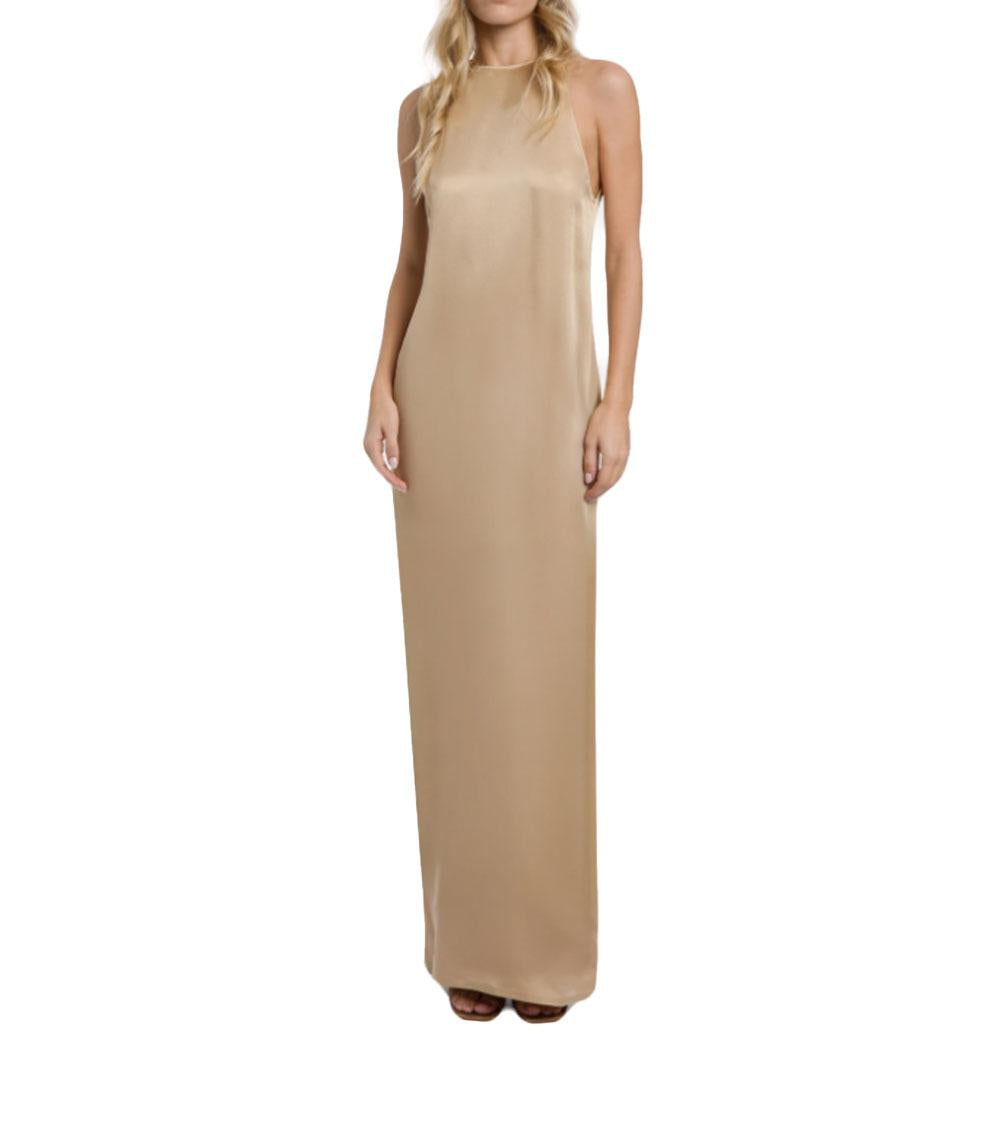 DONDUP Abito Dondup donna DA509RF0039D beige lungo in crepe sablé DA509RF0039D 008 