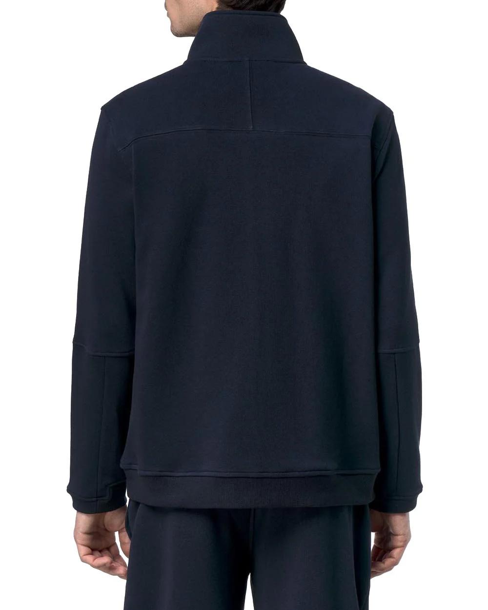 K-WAY Felpa K-WAY uomo K1126IW PEPIN POLY COTTON Blu collo alto full zip tasche vestibilità regolare K1126IW K89 
