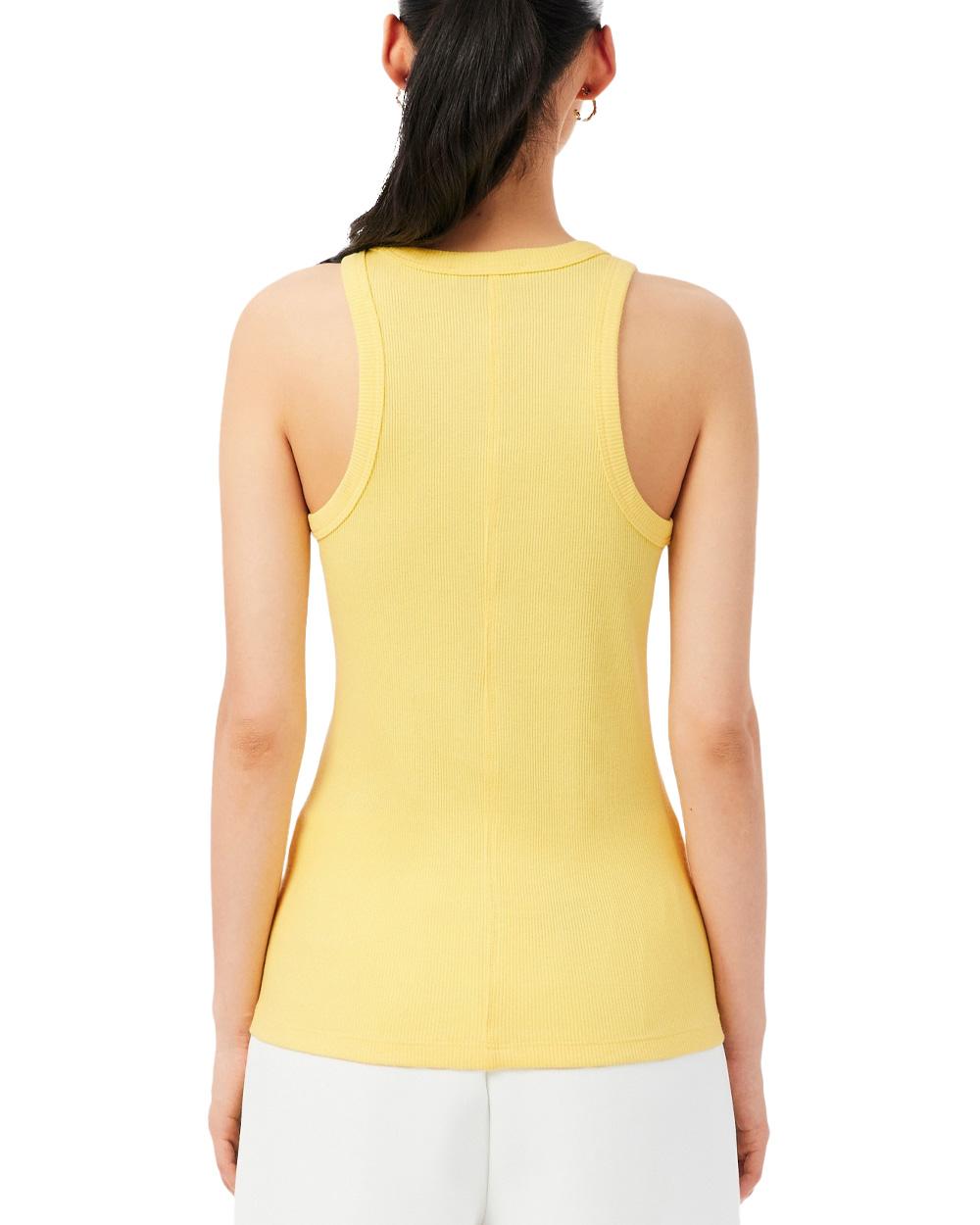 LACOSTE Top LACOSTE donna TF5388 Giallo cotone aderente slim fit TF5388 107 